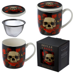 Taza de té Calavera y Rosas