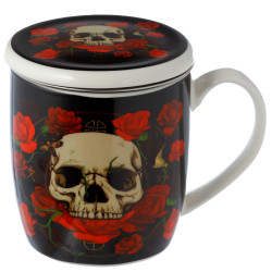 Taza de té Calavera y Rosas
