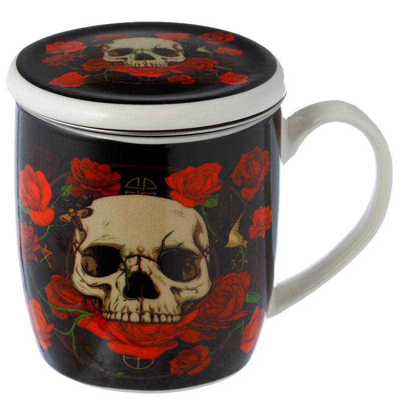 Taza de té Calavera y Rosas