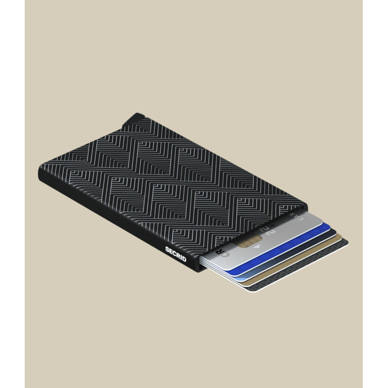 Tarjetero Secrid Aluminio Estampado Negro
