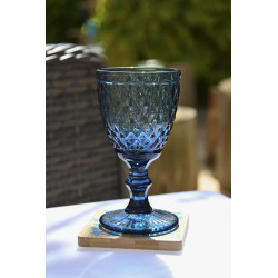 Copa cristal labrado azul