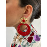 Pendientes dorados aro ondulado color