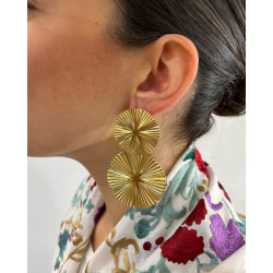 Pendientes Dos Ciruclos Dorados
