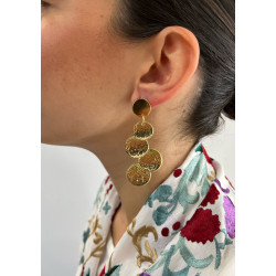 Pendientes Cuatro Circulos dorados