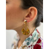 Pendientes Ovalo Circulo Dorado