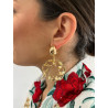 Pendiente dorado bucle