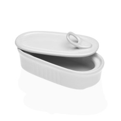 Lata de porcelana blanca