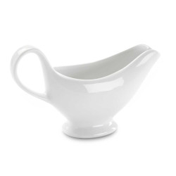 Salsera de porcelana blanca