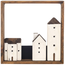 Cuadro Pueblo madera