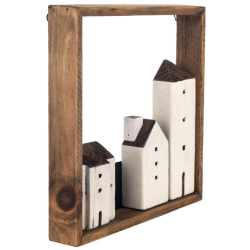 Cuadro Pueblo madera