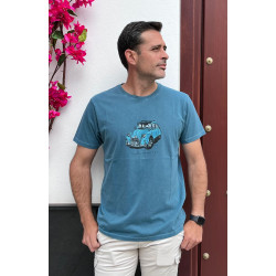 Camiseta 2 caballos Azul Egeo