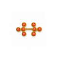 Broche Cruz Coral y Dorado