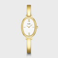 L'Ovale Watch Steel, White, Gold Colour