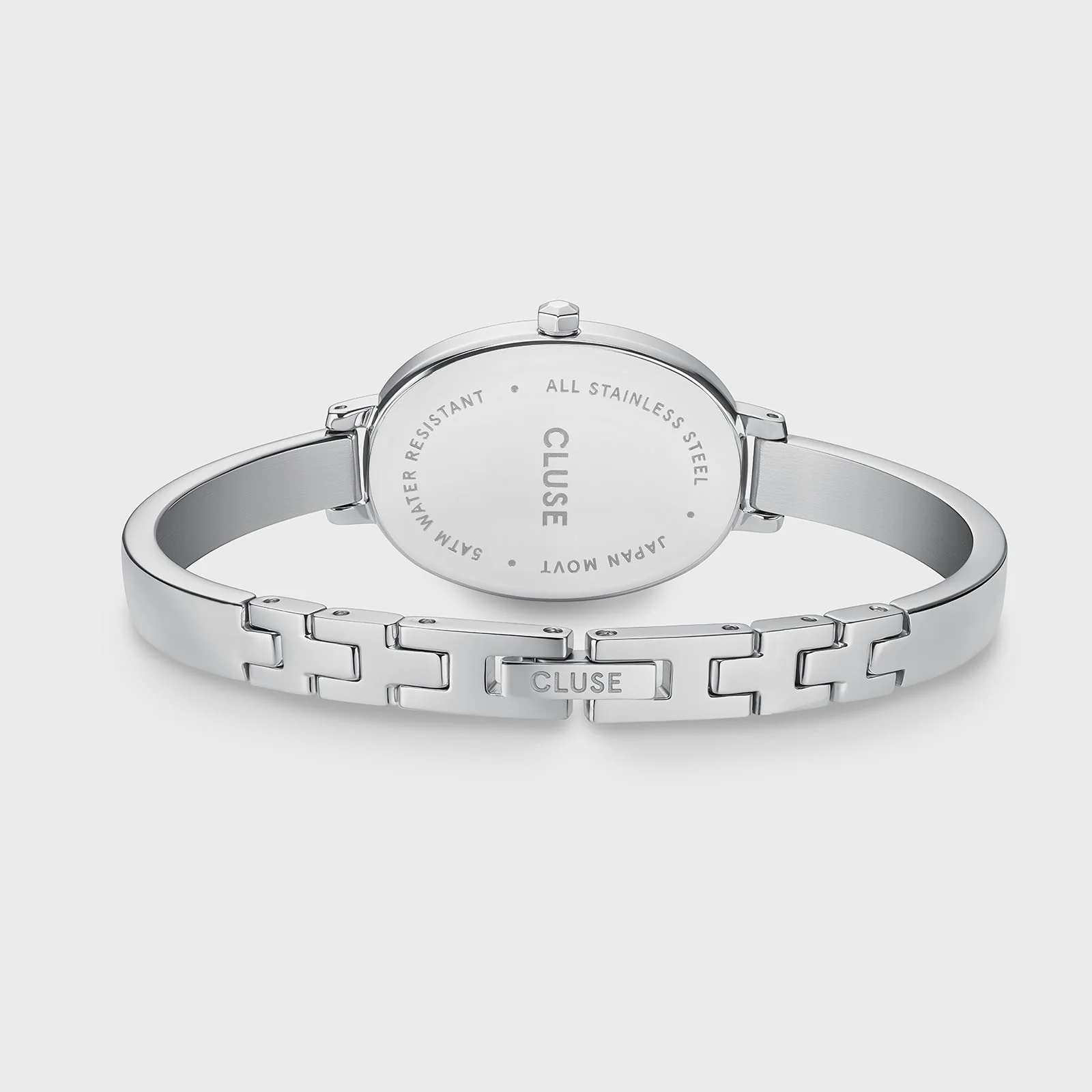 L'Ovale Watch Steel, White, Silver Colour