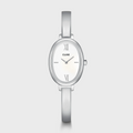 L'Ovale Watch Steel, White, Silver Colour