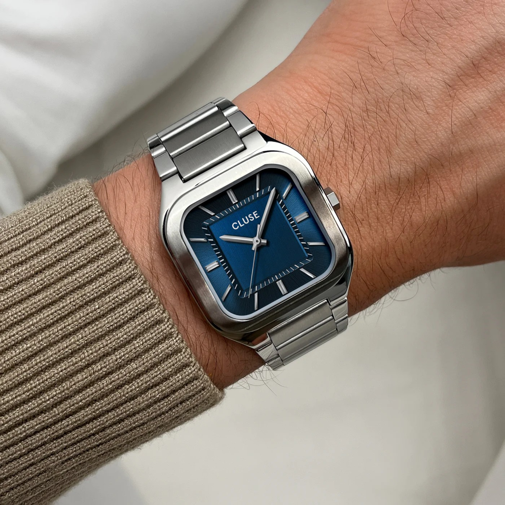 Quadrus Watch Steel, Blue, Silver Colour