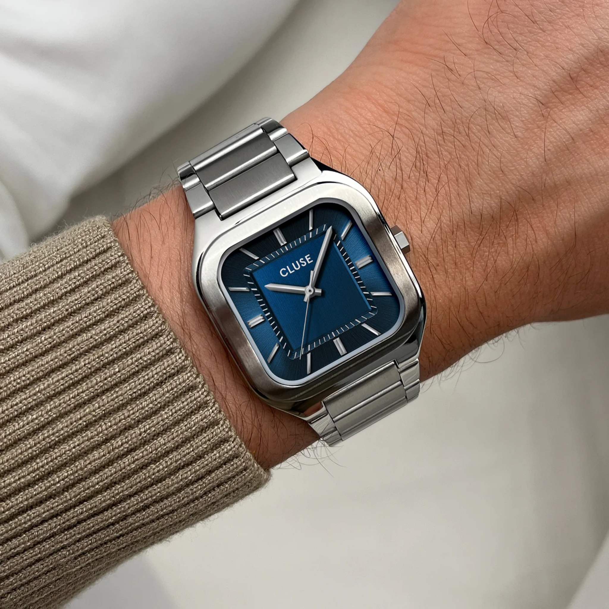 Quadrus Watch Steel, Blue, Silver Colour