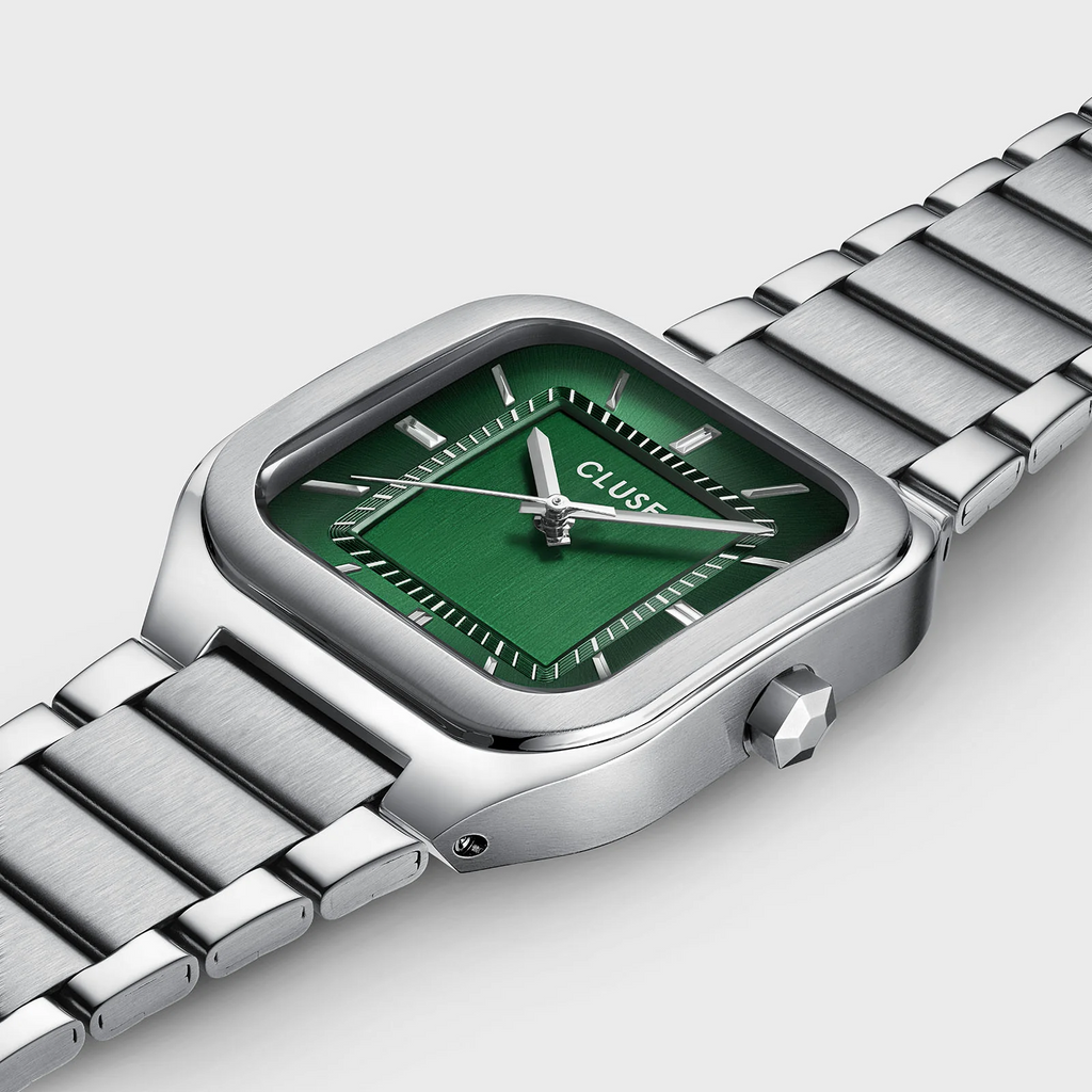 Quadrus Watch Steel, Green, Silver Colour