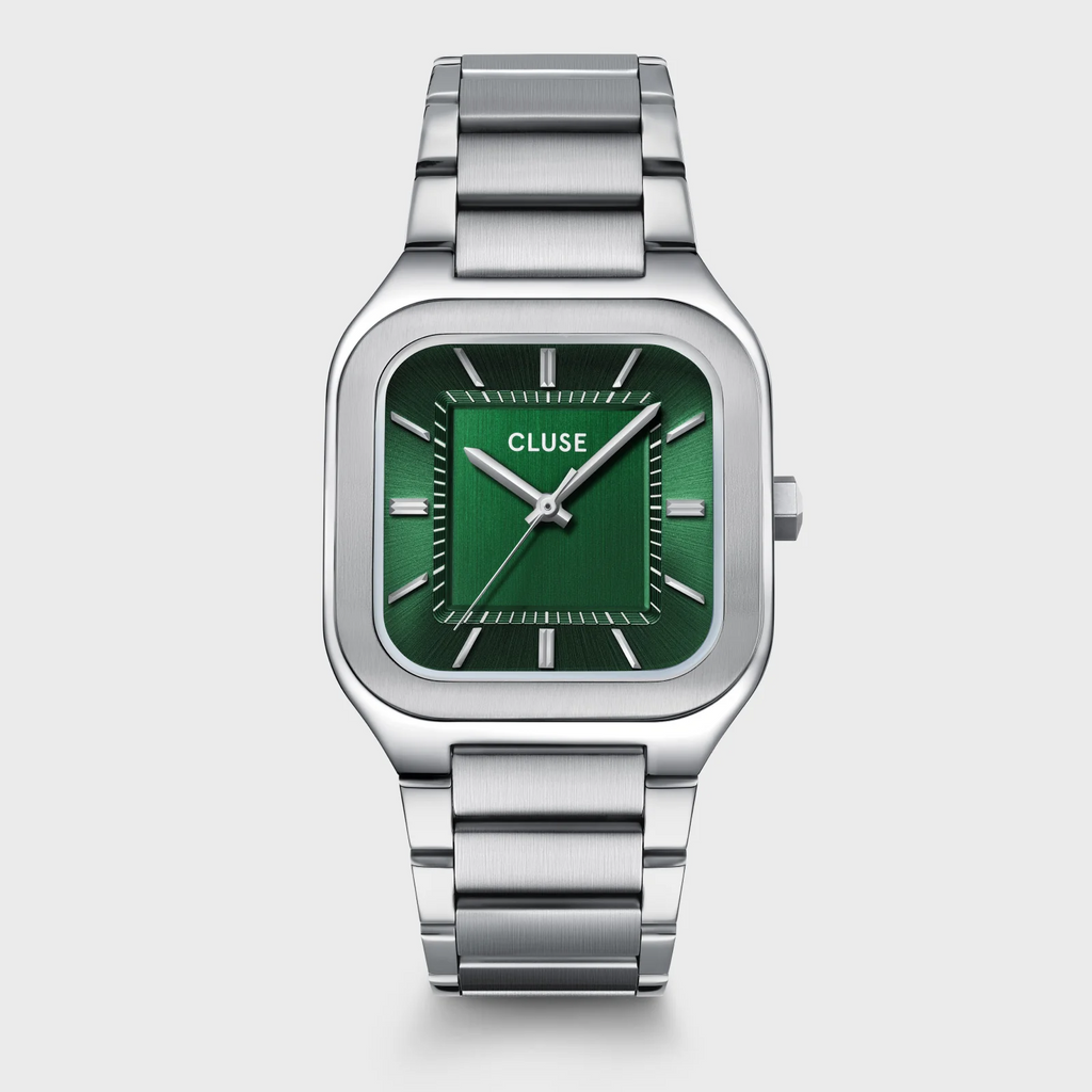 Quadrus Watch Steel, Green, Silver Colour
