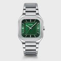 Quadrus Watch Steel, Green, Silver Colour