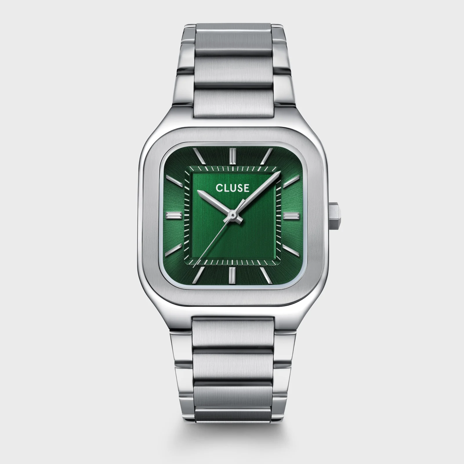 Quadrus Watch Steel, Green, Silver Colour