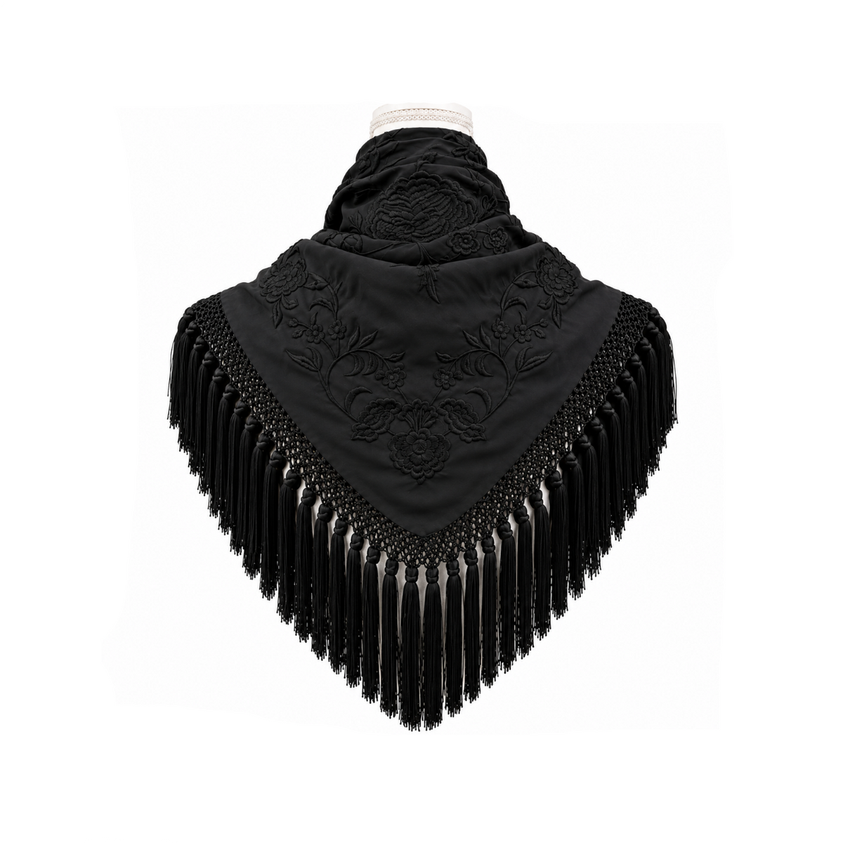 Mantoncillo de Flamenca Mariquilla Espejo Negro – Cuadrado