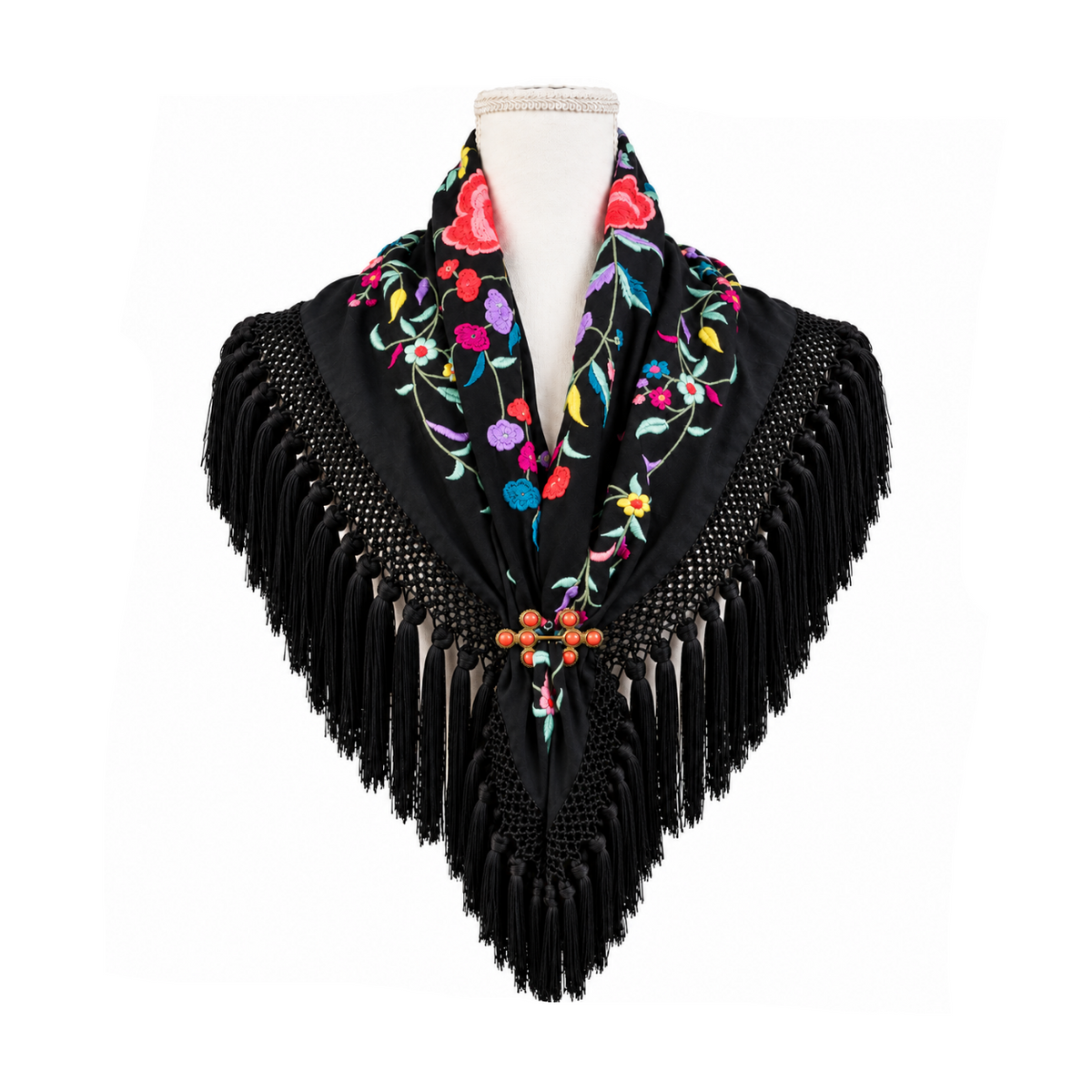 Mantoncillo de Flamenca Mariquilla Espejo Negro – Cuadrado