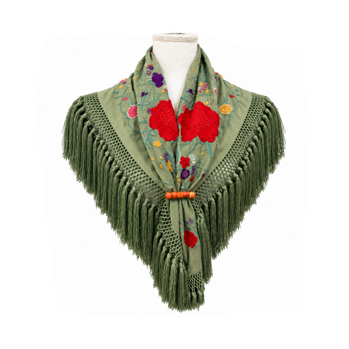 Mantoncillo de Flamenca Rosario Verde Jabonoso – Cuadrado
