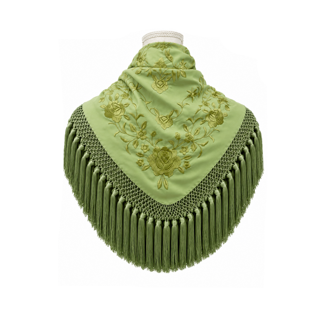 Mantoncillo de Flamenca Nairobi Verde Pistacho – Cuadrado