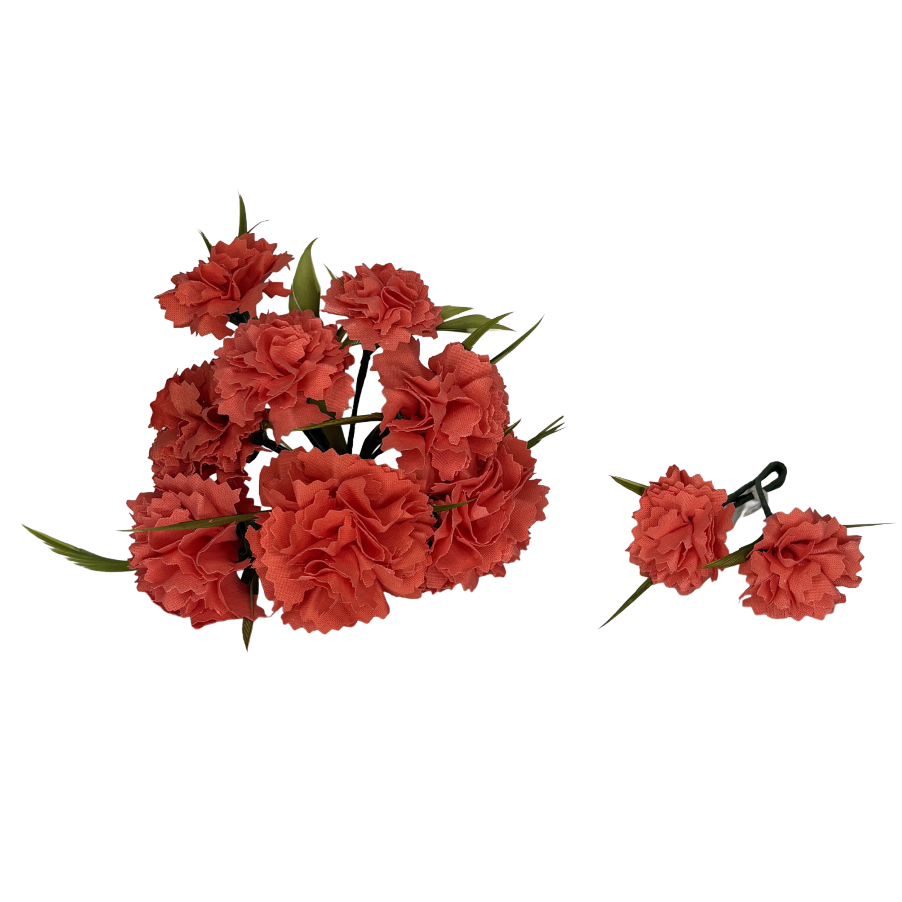 Ramillete de clavellinas coral