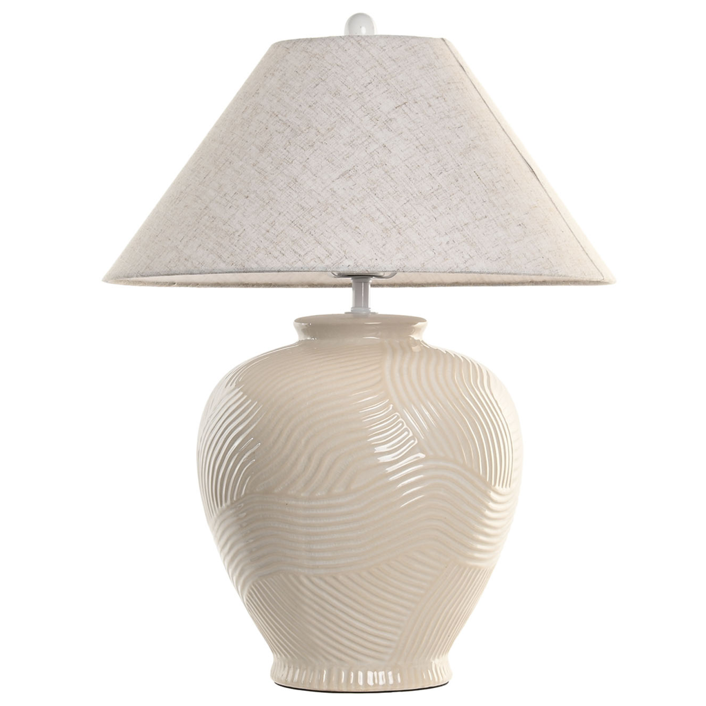 Lámpara de sobremesa ceramica beige