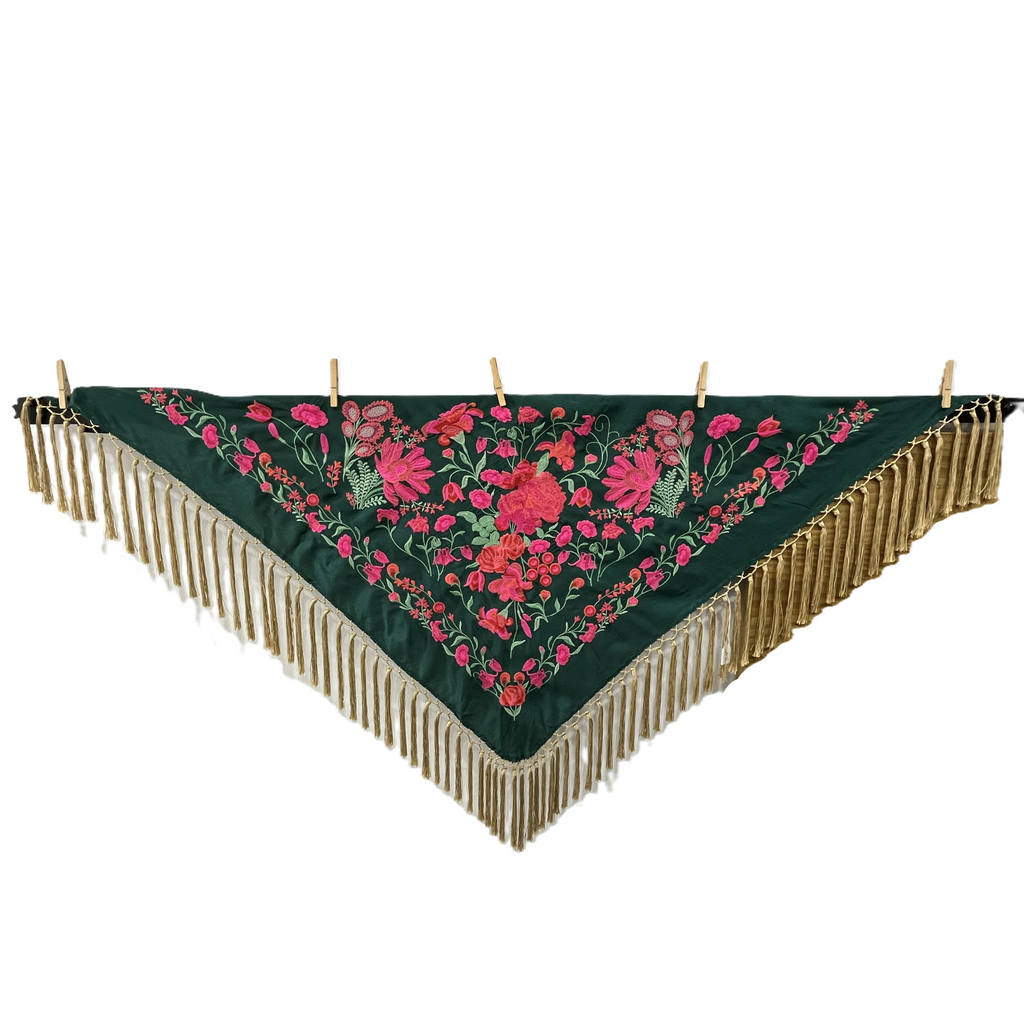 Mantoncillo Lola Verde Botella - Oro