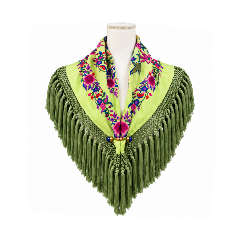 Mantoncillo de Flamenca Río Verde Manzana – Cuadrado