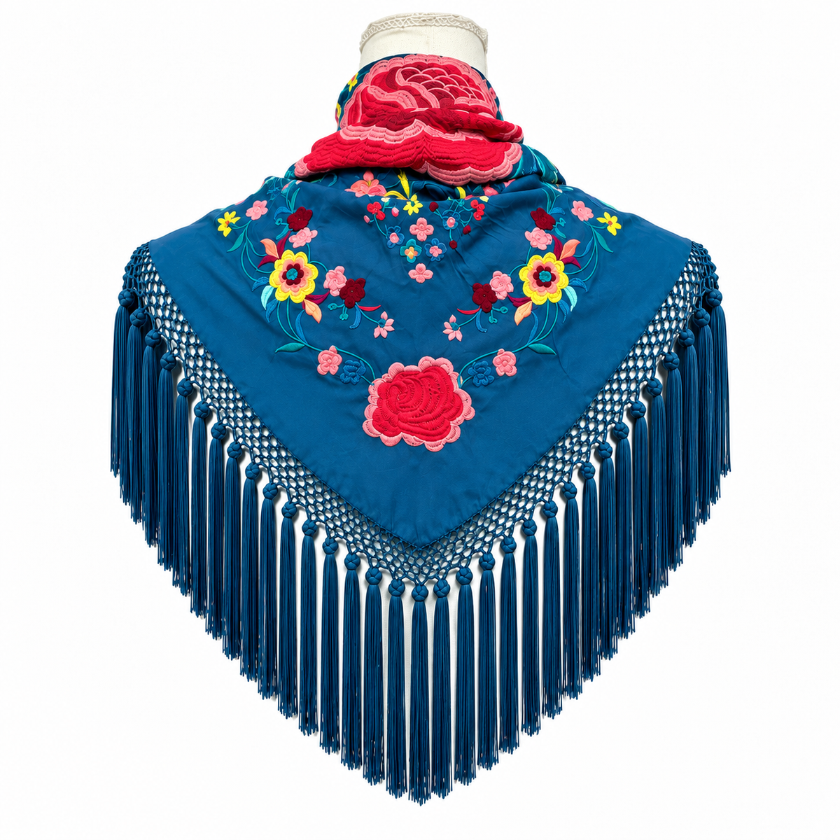 Mantoncillo de Flamenca Macarena Azul Petróleo