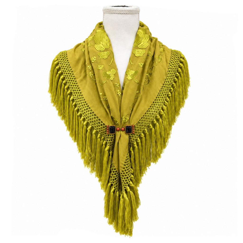 Mantoncillo de Flamenca Azahara Verde Pistacho – Cuadrado