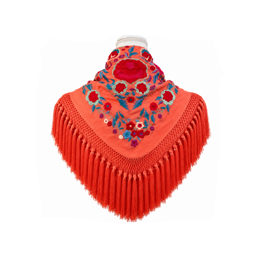 Mantoncillo de Flamenca Taj Mahal Coral – Cuadrado