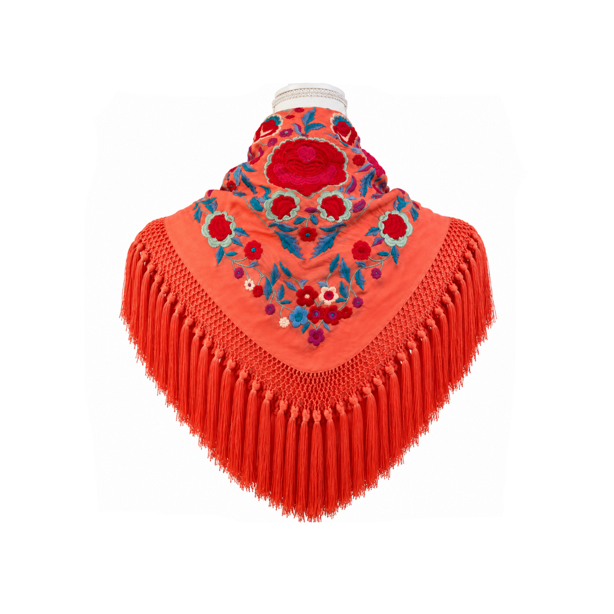 Mantoncillo de Flamenca Taj Mahal Coral – Cuadrado