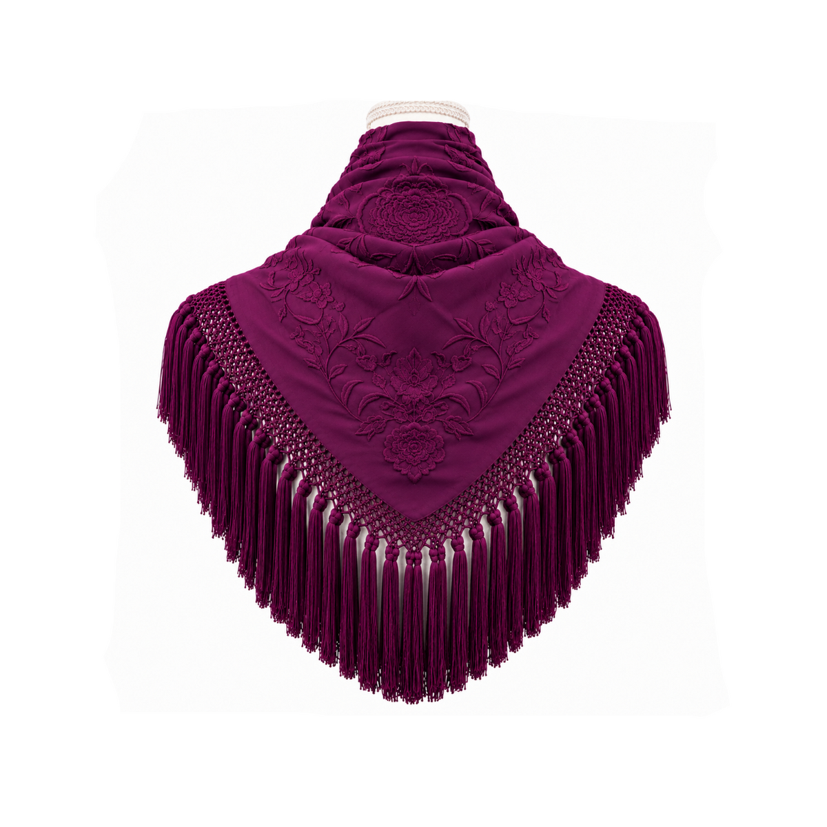 Mantoncillo de Flamenca Mariquilla Espejo Cardenal – Cuadrado