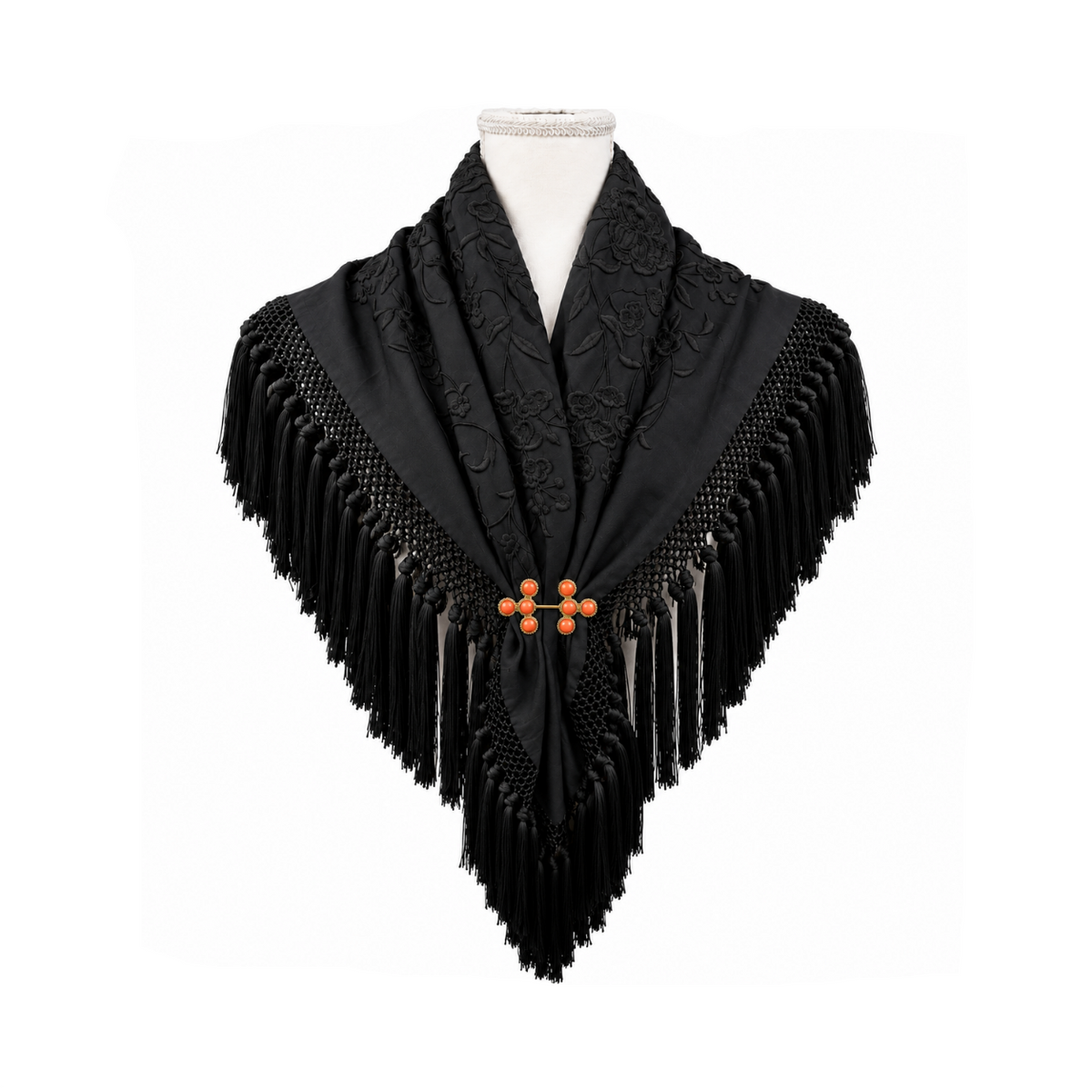 Mantoncillo de Flamenca Mariquilla Espejo Negro – Cuadrado