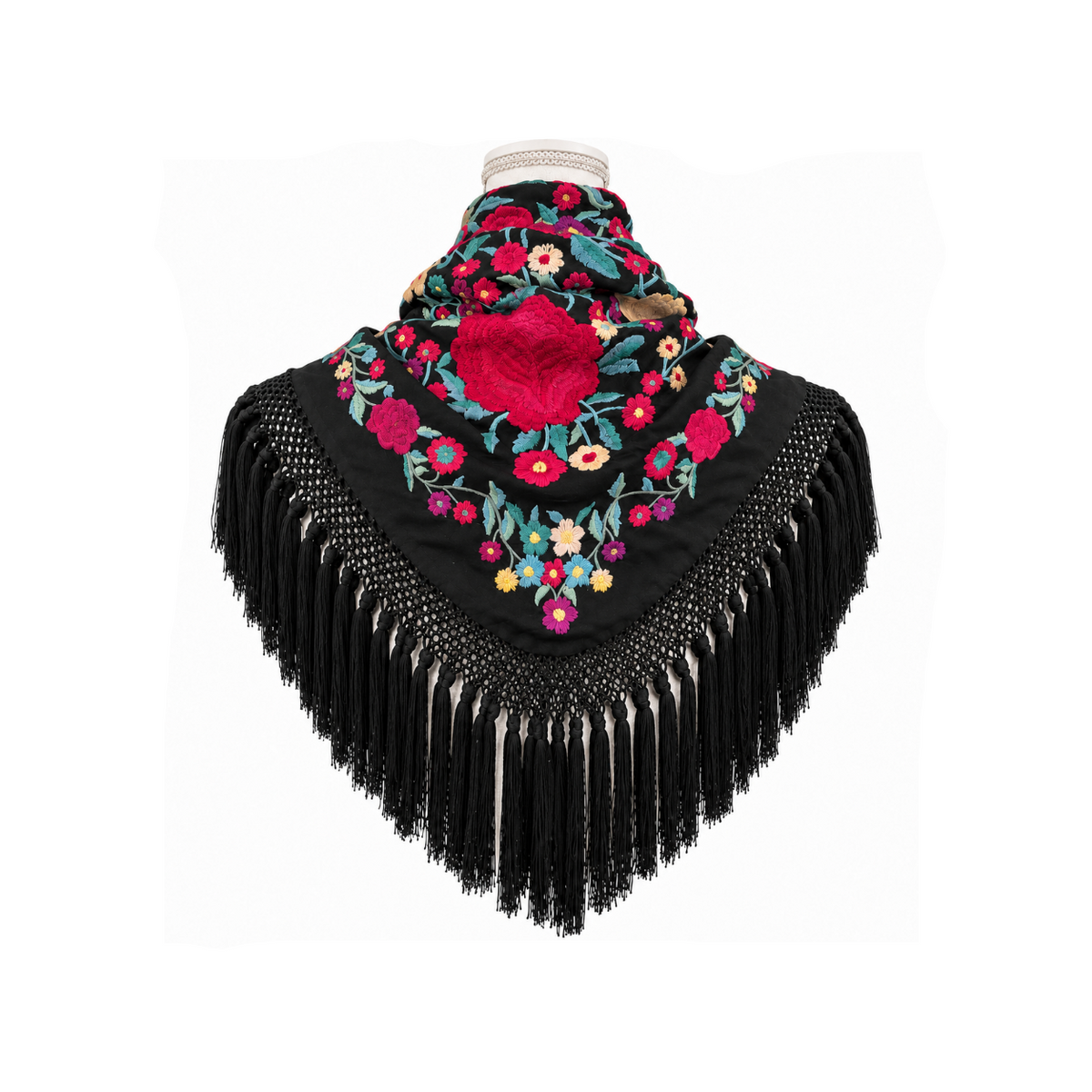Mantoncillo de Flamenca Taj Mahal negro – Cuadrado