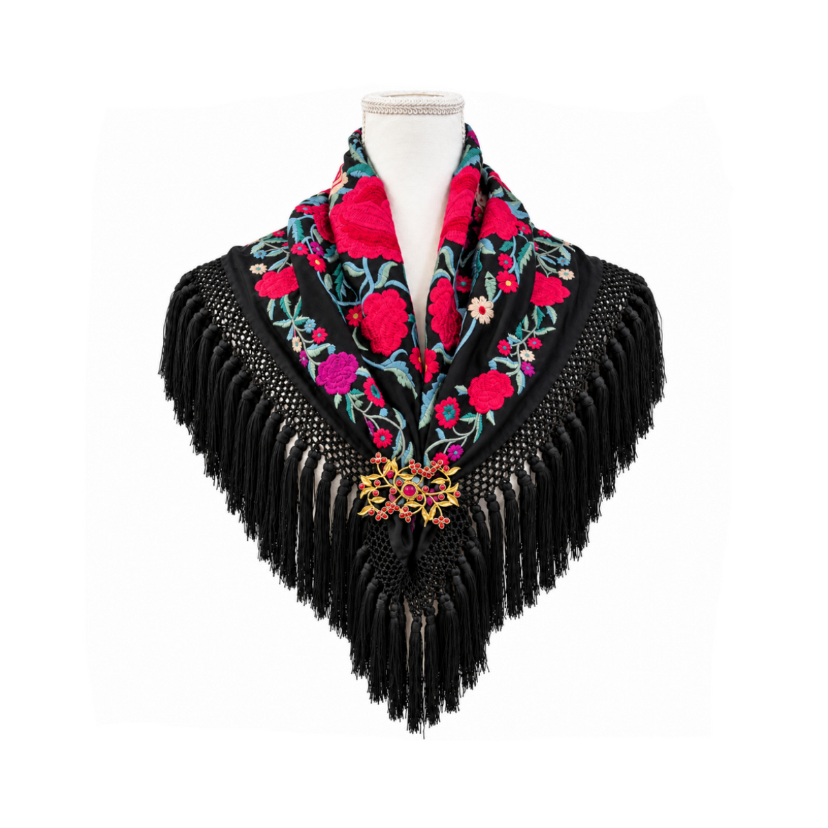 Mantoncillo de Flamenca Taj Mahal negro – Cuadrado