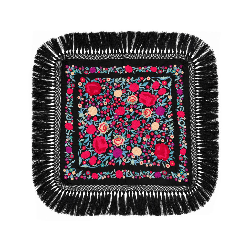 Mantoncillo de Flamenca Taj Mahal negro – Cuadrado