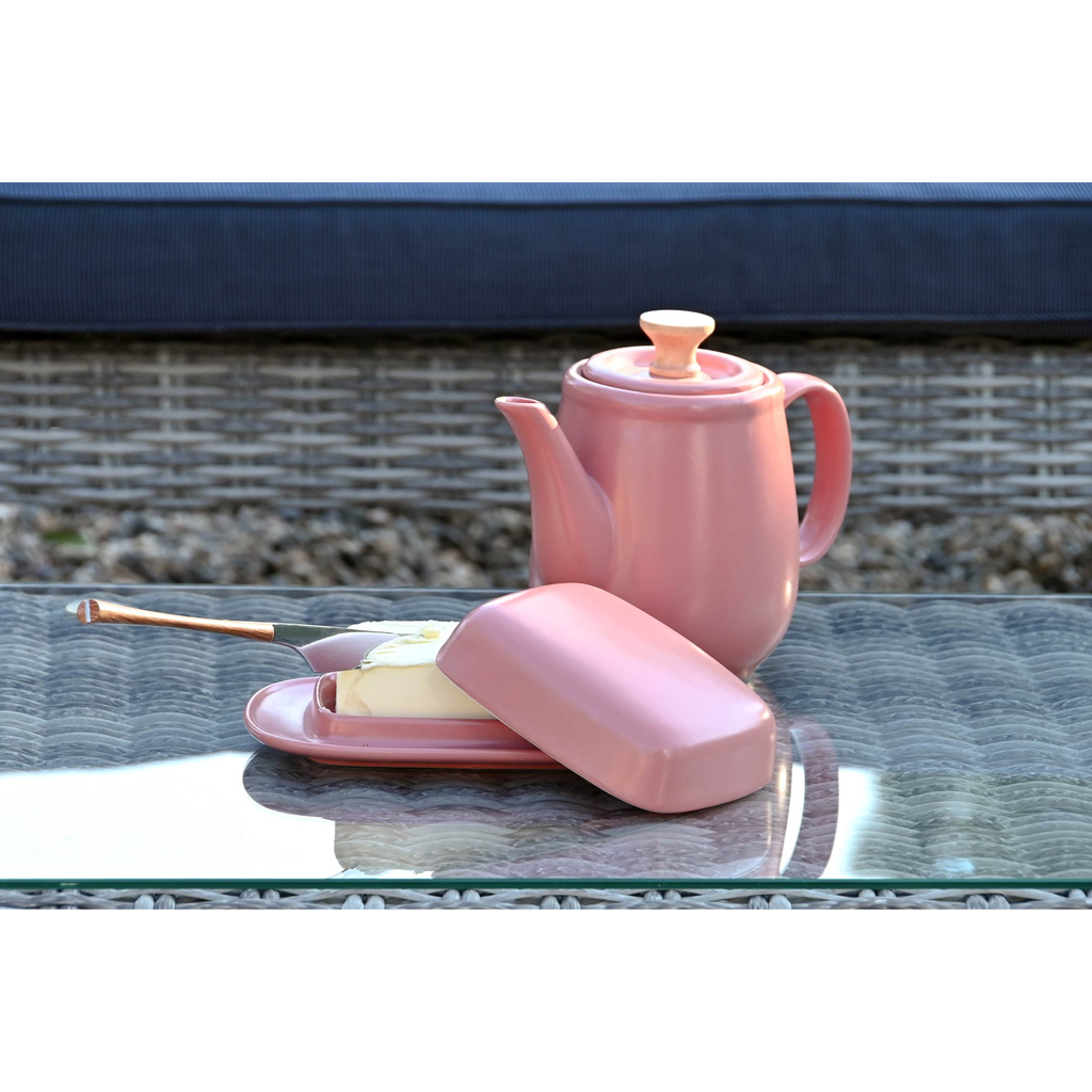 Tetera de Gres Rosa/Verde/Gris