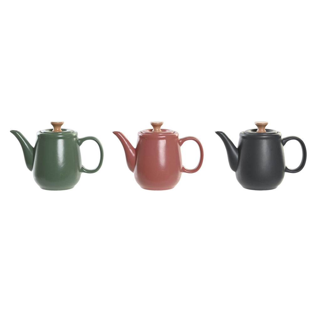 Tetera de Gres Rosa/Verde/Gris