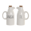 Set de aceitera y vinagrera de porcelana