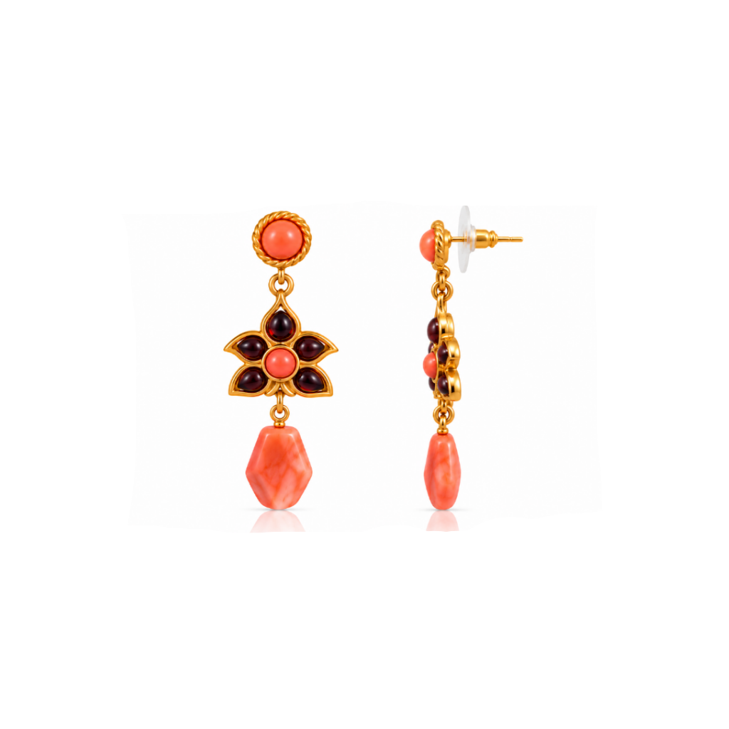 Pendientes Jazmín Coral y Negro
