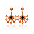 Pendientes Azahar Coral y Dorado