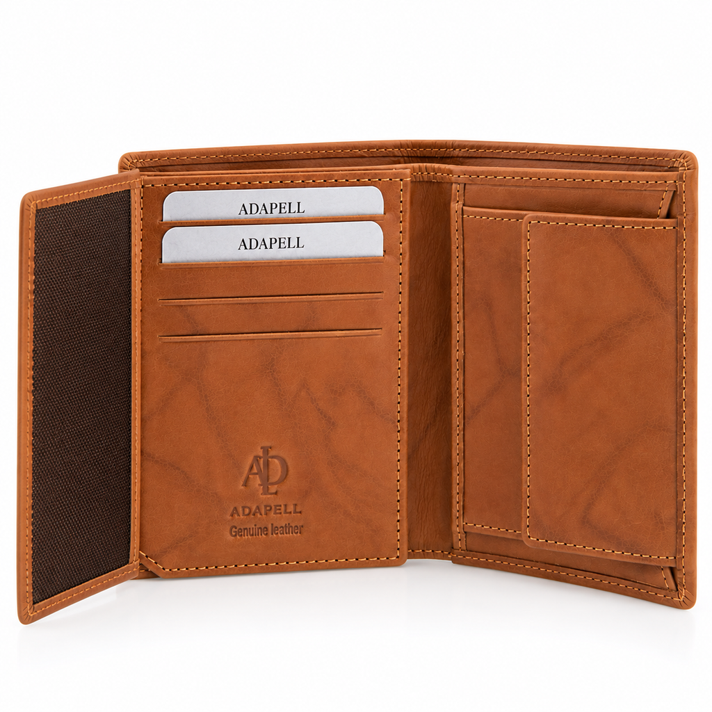 Cartera vertical de hombre de piel Root