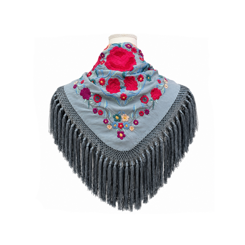 Mantoncillo de Flamenca Taj Mahal Gris – Cuadrado