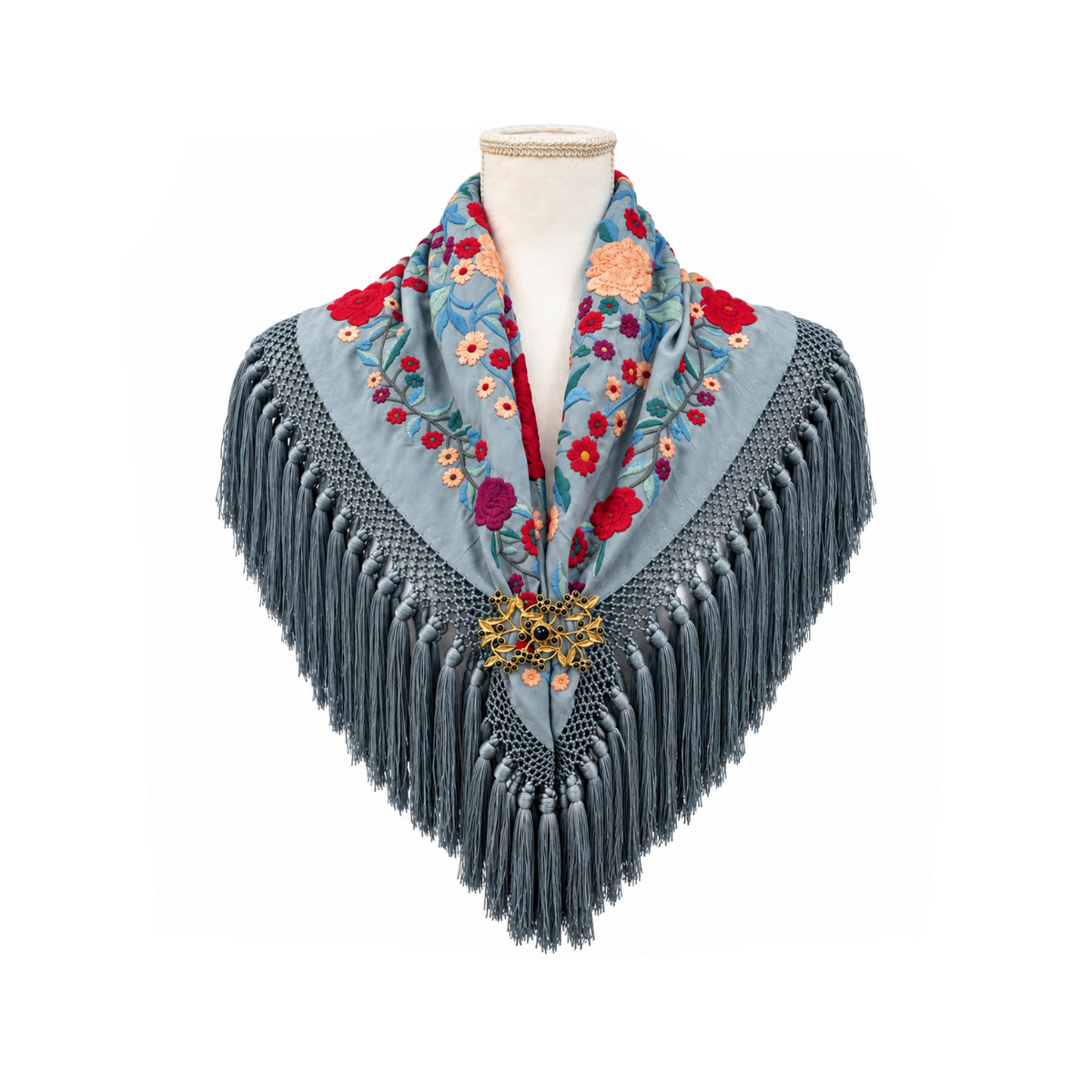Mantoncillo de Flamenca Taj Mahal Gris – Cuadrado
